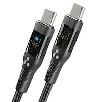 Ambrane 60W Type C to Type C Cable with 3A Fast Charging, 1.2M Braided cable for Smartphones, Tablets, Laptops & other Type C devices, PD Technology, 480Mbps Data Sync (ABCC-12T