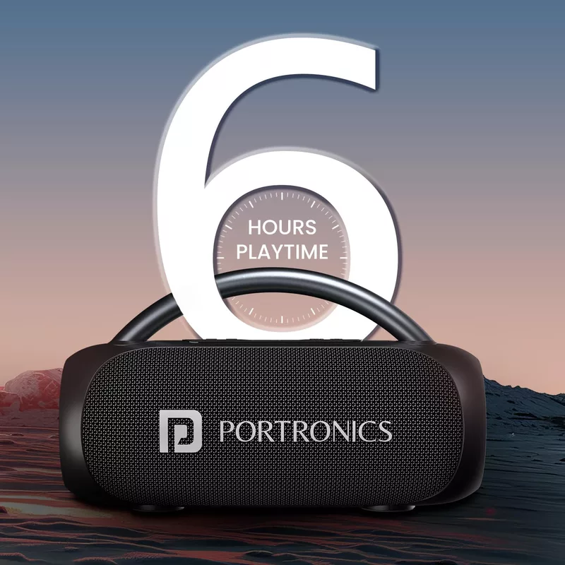 Portronics Radiant 2 POR 2787 Bluetooth Speaker – 30W | Wireless Mic | TWS | RGB | Black