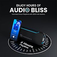 Portronics Resound 2 15W Bluetooth Speaker – BT 5.3, TWS, AUX, USB, RGB Light, Black 1 warranty