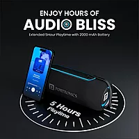 Portronics Resound 2 15W Bluetooth Speaker – BT 5.3, TWS, AUX, USB, RGB Light, Black 1 warranty