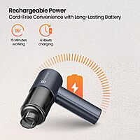 Portronics MOPCOP PRO Vacuum Cleaner – Portable | Blower | Rechargeable | Black | 1 Year Warranty