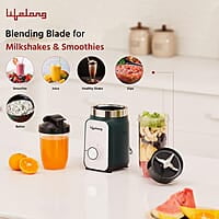 Lifelong Nutri Blender for Smoothies and Juices 500 Watts with 2 Jars - 100% Copper Motor Mixer Grinder, Blender & Smoothie Maker