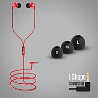 Zebronics Zeb-Buds 10 In Ear Wired Earphones with Mic, Metallic Design, L Shaped Connector, 13.5mm NdFeb Drivers