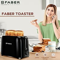 Faber 750W Pop-Up Toaster 6 Shade Browning Settings 2 Slice Slots