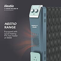 Havells Hestio 11 Wave Fin OFR 2900 Watt with 3 Heat Setting 1000W/1500W/2500W & PTC Heater 400W