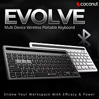 Coconut WK20 Evolve Wireless Keyboard (Compatible with PC, Mac, Laptop & Tablet, 1 Year Warranty)