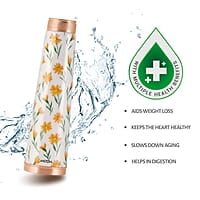 MILTON Copper Delight Design Water Bottle, 915 ml, Ethnic  Lacquer Coating, Curved bottle