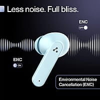 Ambrane Dots Sense True Wireless Earbuds with 21 Hours Playtime,Environmental Noise Cancellation (Enc),10Mm Drivers with Boostedbass,Bluetooth V5.1,Ipx4 Splash Proof