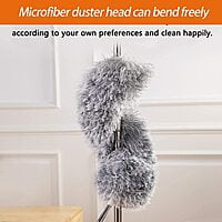 Microfiber Feather Duster Bendable & Extendable Fan Cleaning Duster with 100 inches Expandable