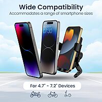 Portronics Mobike 5 – A versatile scooter phone holder designed for secure mirror mounting. Perfect for navigation on the go, it ensures your phone stays in view while riding safely.