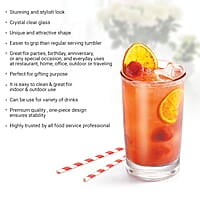 Treo by Milton Embassy Cool Glass Tumbler, Set of 6, 220 ml Each, Transparent |Serve Juices | Cold Drinks | Water | Cocktails | Mixed Drinks