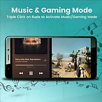 Portronics Harmonics Twins S14 Over Ear OWS Smart Wireless Earbuds with Mic,Secure & Flexible Earhook,15Hrs Playtime