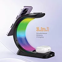 Just Corseca SwiftCharge 3-in-1 Wireless Charger – 15W Fast Charging | Phone, Earbuds & Watch