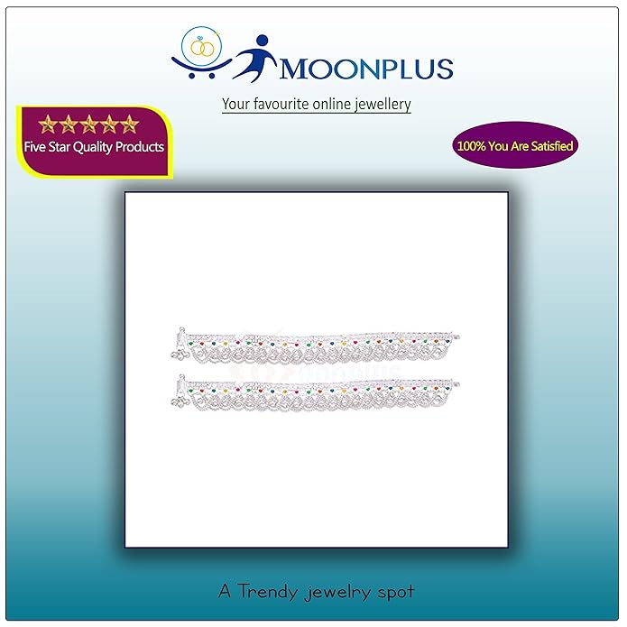 Silver Anklets for women/Enamel design Payals/Kolusu/Chain model