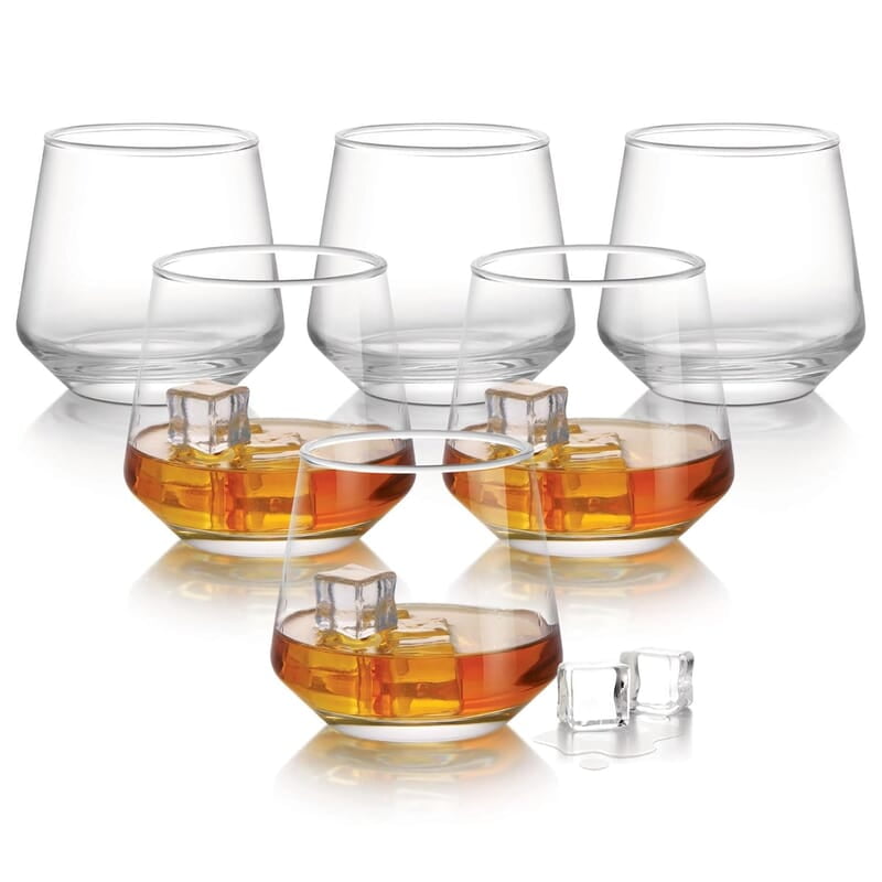 Treo by Milton Bourbon On The Rocks Glass Tumbler, 6 Pc Set, 370 ml Each, Transparent