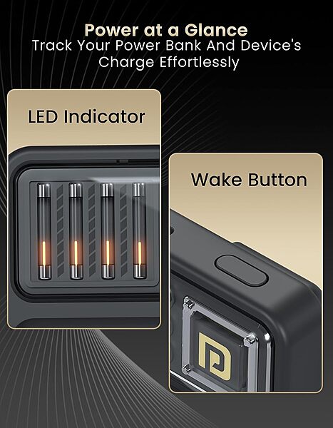 Portronics Luxcell Bind Mini 10K Power Bank – 10000mAh | 22.5W Fast Charging |Black