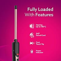AGARO Round Chopstick Curler, With 10 MM Barrel, Rod, Tong, Chopstick Round Hair Curler, Ceramic Coated Plates