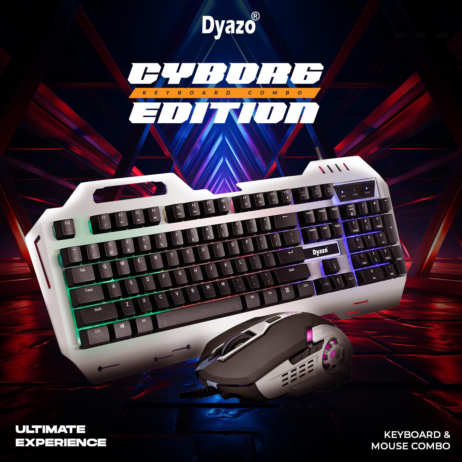 HAMMOK-SPARTAN RGB Gaming Keyboard Blue/Yellow features customizable RGB lighting, responsive keys, and a durable design for gamers. Enjoy a vibrant gaming experience with this stylish keyboard!