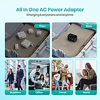 Portronics Juicemate Universal Travel Adapter – 20W PD Type-C & 18W USB-A | Black