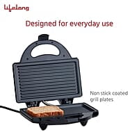 Lifelong LLSM115G 750-Watt 4-Slice Grill Sandwich Maker for with Non-Stick Plates