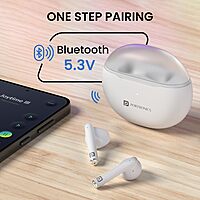 Portronics Twins S20 – TWS Earbuds, 35H Playtime, White. Enjoy seamless connectivity, superior sound quality, and a sleek design for an immersive audio experience on the go.