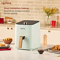 Lifelong Air Fryer 1 Year Warranty 1200W, 4L, Air Fryer for Home, Airfryer, Electric Air-Fryer Green