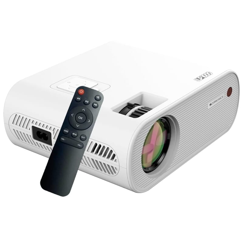 ZEBRONICS LP1000 LED Projector with 3300 Lumens Max, 150-inch Screen Size, HDMI in, AV in, AUX Out, USB x 2, FHD 1080p, 50,000h Lifelong LED lamp