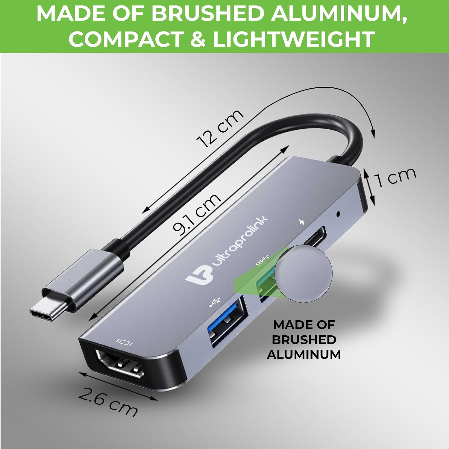 Ultraprolink UL1206 Smart Hub 4 USB-C 4 in 1 Docking Hub