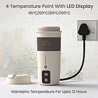 Portronics Thermosip Travel Kettle – 400ml Electric, compact design, quick boiling, perfect for travel, keeps beverages hot, lightweight, easy to use, ideal for tea, coffee, and soups on the go.