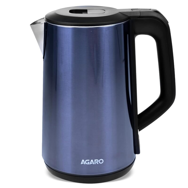 AGARO Insignia Electric Kettle, 1.8L, Double Layered Kettle, 100% Stainless Steel Inner Blue