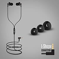 Zebronics Zeb-Buds 10 In Ear Wired Earphones with Mic, Metallic Design, L Shaped Connector, 13.5mm NdFeb Drivers