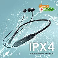 Portronics Harmonics Z7 – Wireless Earphones, 40H Battery Life, Bluetooth Connectivity, Deep Bass, Comfortable Fit, Built-in Mic, Ideal for Music & Calls, Sleek Design, Color: Black.