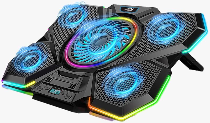 Fugen RGB Laptop Cooling Pad – 12 RGB | LED Display | Dual USB | Up to 17 Inch