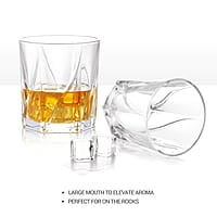 Treo by Milton Ignis On The Rocks Glass Tumbler,6 Pc Set,270 mlEach,Transparent