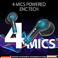 Blaupunkt Newly Launched Btw100 Xtreme Truly Wireless Bluetooth Earbuds I 99H Playtime* I Quad Mic I Crispr Enc Tech I Gaming Mode I Turbovolt Charging I Bt Version 5.3