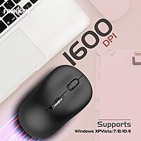 Frontech MS-0041 – Wireless optical mouse with 1000 DPI, ergonomic design, and smooth tracking for precise and comfortable daily use.