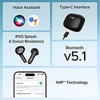 boAt Airdopes Atom 81 Pro Truly Wireless in Ear Ear Buds W/100Hrs of Playtime, 4 Mics with Enx, Beast Mode with 50Ms Low Latency, 13Mm Drivers, Iwp Tech, ASAP Charge