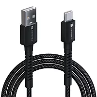 Portronics Konnect X – USB to Type-C Cable, 3A, 1M Black, fast charging, durable design, compatible with various devices, perfect for data transfer and charging, sleek and stylish.