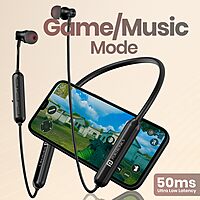 Portronics Harmonics Y2 Bluetooth In-Ear Headset – V5.3, Type-C | 40Hrs Play Time | Black