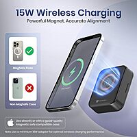 Portronics Smartpod 15W 3-in-1 Wireless Charger with Mirror & Cleaning Kit | Black