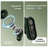 Portronics Harmonics Twins S16 in Ear Wireless TWS Earbuds with 24 Hrs Playtime Bluetooth 5.3v