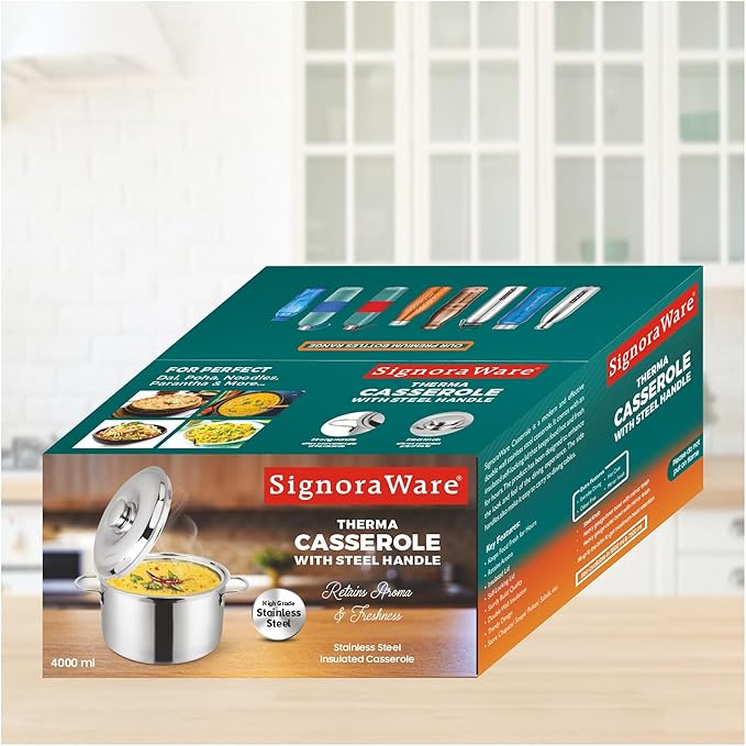 "Signora Ware Therma Casserole with Steel Handle 4 Liter