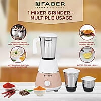 Faber Marvel 500W Blender Mixer Grinder,Low-Noise, Up to 18000 RPM Speed