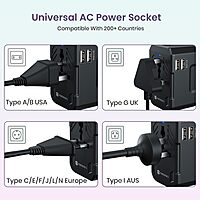 Portronics Juicemate 2 Universal Travel Adapter – Dual USB-A 12W Output | Black