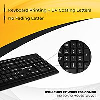 Lapcare WL‑201 Icon Chiclet wireless keyboard: slim chiclet keys, low-profile design, plug‑and‑play USB nano receiver & long battery life.