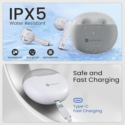 Portronics Twins S20 in Ear TWS Earbuds with 35 Hour Playtime, Touch Control, Low Latency, Game & Music Mode, 13mm Bass Dynamic Driver, IPX5 Water & Sweat Resistance, Type C Fast Charging Portronics Twins S20 in Ear TWS Earbuds with 35 Hour Playtime, Touch Control, Low Latency, Game & Music Mode, 13mm Bass Dynamic Driver, IPX5 Water & Sweat Resistance, Type C Fast Charging