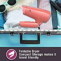 Havells HD2223 1200 Watts Foldable & Travel Friendly Hair Dryer, 3 Heat (Hot/Cool/Warm) Settings