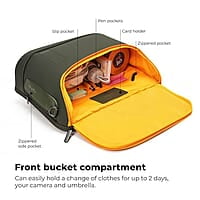 MOKOBARA The Transit Briefcase Vegan Leather & Nylon 15L Laptop Crossbody Messenger Bag for Men & Women