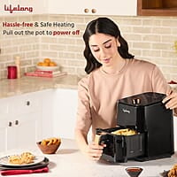 Lifelong Air Fryer 1 Year Warranty 1200W, 4L, Air Fryer for Home, Airfryer, Electric Air-Fryer with 360° Hot Air