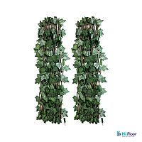 Expandable Wooden Panel Garden Fence with Artificial Leaves for Walls & Ceiling